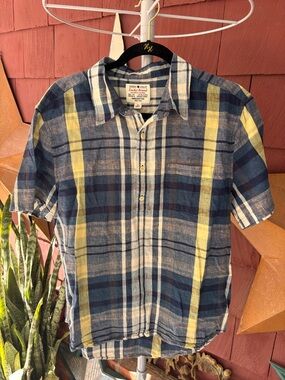 Lucky Brand Multicolor Plaid Button Up Short Sleeve Shirt  Men’s Size L